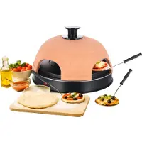 Emerio Pizzarette Original – Pizzaofen für 4 Personen – Handgefertigte Terrakotta-Haube – PO-115985 – 900 W