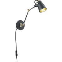 TRIO Leselampe Edward schwarz mit gold