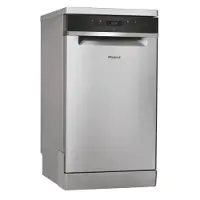 Whirlpool WSFO 3O23 PF X, Freistehend, Single (45 cm breit), Edelstahl, Schwarz, Tasten, Sensor, LED