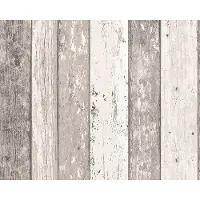 AS-Creation Tapete Holzoptik Braun und Creme-Beige 53 cm x 10,05 m AS-855053