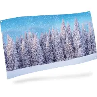 My Village Hintergrundtuch Schneewald 150x75 cm (mix)