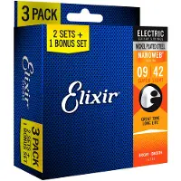 Elixir 16566 Nanoweb 9-42 3er-Pack