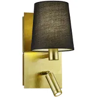 TRIO Leuchten - Modern Design Wandlampe Gold | Messing mit schwarzem Schirm inkl. LED - Merlot | Wohnzimmer | Schlafzimmer | Küche - Metall Andere - | E14