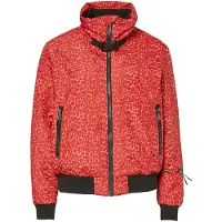 Chiemsee Women's im angesagten Blouson-Schnitt und All-Over-Print Jacket, Red/Dark Red Ao, 1061702, M