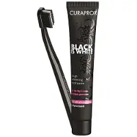 Curaprox black is white Kohlezahnpasta und Bürste 1 St Set