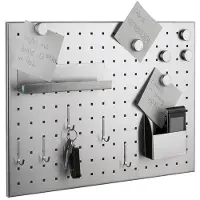 Alco Magnettafel Edelstahl gelocht gebürstet 50x35cm silber inkl. Zubehör