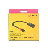 DeLOCK 63928, 0,2 m, USB Typ-C, DisplayPort 20 pin, Männlich, Weiblich, Gerade