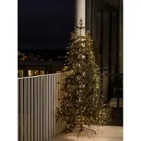 Konstsmide LED Baummantel mit Ring Ø 15, mit Globes, 8 Stränge à 50 Dioden, vormontiert, 400 bernsteinfarbene Dioden, 24V_Außentrafo, schwarzes Kabel
