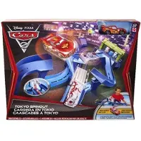 Mattel V3615 - Disney Cars 2 Großes Tokio Trackset, Pistenset mit Doppelstarter
