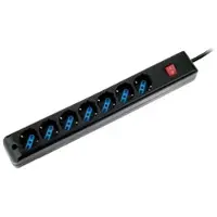 Atlantis Land P011-SL3007-B Spannungsschutz Schwarz 7 AC-Ausgänge 1,5 m