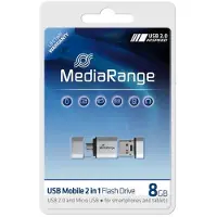MediaRange USB Nano-Speicherstick mit Micro USB-Adapter