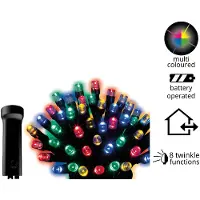 Kaemingk Lumineo Durawise Lichterkette Basic Twinkle 96 LED bunt außen 7,1 m batteriebetrieben schwarz