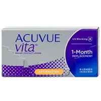 Acuvue Vita for Astigmatism (6er Packung) Monatslinsen (-0.25 dpt, Zyl. -2.25, Achse 80 & BC 8.6) mit UV-Schutz für trockenere Augen