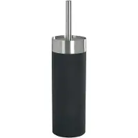 Wenko Creta WC-Garnitur, Stilvoller Toilettenbürstenhalter ideal für Bad und Gäste-WC, Black 19981100