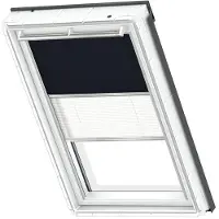 Velux Original Dachfenster Duo Verdunkelungsrollo für M08, Dunkelblau, mit grauer Führungsschiene