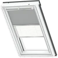 Velux Original Dachfenster Duo Verdunkelungsrollo für U08, Grau, mit grauer Führungsschiene
