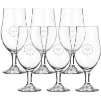 Royal Leerdam Bierglas mit Gravur (6 Stück)