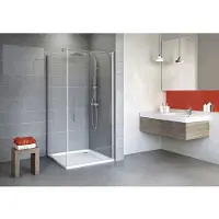 Schulte Duschtür mit Seitenwand mit Drehtür Alexa Style 2.0 ExpressPlus 90 x 90 x 192 cm Profil aluminium Klarglas schmu
