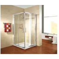 Schulte Eckeinstieg mit Schiebetür Kristall/Trend ExpressPlus 90 x 80 x 185 cm Klarglas Profilfarbe chrom