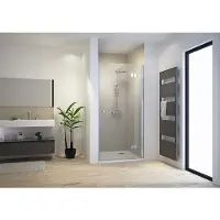 Schulte Duschtür in Nische mit Drehtür MasterClass ExpressPlus 90 x 200 cm Profil chrom Klarglas schmutzabweisende Glasb