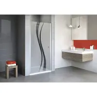Schulte Duschtür in Nische mit Drehtür Alexa Style 2.0 ExpressPlus 90 x 192 cm Profil aluminium Glasdekor Liane schmutza