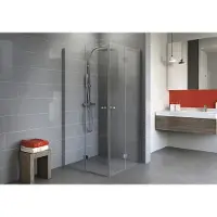Schulte Eckeinstieg »Alexa Style 2.0«, BxH: 80 x 192 cm, Sicherheitsglas, transparent/aluminiumfarben - silberfarben