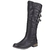 Remonte Langschaftstiefel mit modischen Schnallen Remonte Schwarz