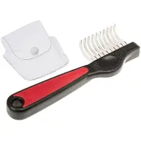 Ferplast Hundeknoten-Trimmerkamm, entfernt Knoten und Verfilzungen, ideal für mittellanges Haar, Stahlklingen mit Etui