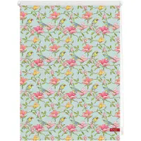 Lichtblick Rollo Klemmfix, ohne Bohren, blickdicht, Birds - Grün Pink 80 x 150 cm (B x L)