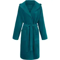 Vossen Unisex-Bademantel "Texas, ideal für Sauna & Spa, Hotelbademantel, Morgenmantel" Gr. S, blau (lagoon), L:110cm, Webvelours, Hausmäntel, Unisex-Bademantel, für Damen & Herren
