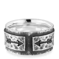 Cai Ring 925/- Sterling Silber Mattiert Silbergrau