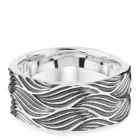 Cai Ring 925/- Sterling Silber oxidiert Wellen