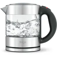 Sage the Compact Kettle Pure, 1 l, 2400 W, Schwarz, Silber, Transparent, Glas, Edelstahl, Wasserstandsanzeige, Überhitzungsschutz