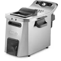 De'Longhi Delonghi F44532CZ Fritteuse, Edelstahlgehäuse, 3200 Watt, herausnehmbarer 5 l Ölbehälter, Kaltzone