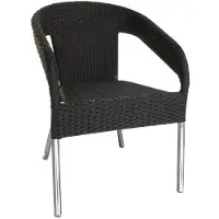 Bolero Lounge-Stühle aus PE-Rattan und Aluminium in tiefen Anthrazit 4 Stück