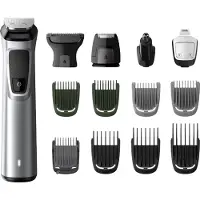 Philips MULTIGROOM Series 7000 MG7720/15 14-in-1, für Gesicht, Haare und Körper, Schwarz, Silber, Rechteck, 0,5 mm, 1,6 cm, Bart, Ohr, Augenbraue, Schnurrbart, Nase, Akku