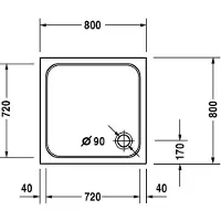 Duravit Duschwanne D-Code 800 x 800 x 85 mm wei glatt 720101000000000