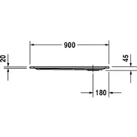 Duravit Rechteck-Duschwanne Starck Slimline 90x80x4,5cm, weiß
