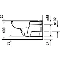 Duravit D-Code Wand-WC 700mm Tiefspüler, barrierefrei, weiß, 1 Stk.