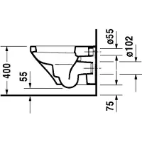 Duravit Wand-WC DURASTYLE tief, 370x540mm weiß WG weiß