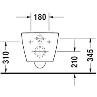 Duravit Wand WC Compact 480 Me by Starck 365x480mm Rimless,Durafix Tiefspül.weiß, 1 Stk.