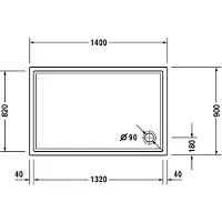 Duravit 720126000000001 Duschwanne Starck Slimline 1400x900x