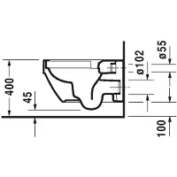 Duravit Wand-WC VERO AIR RIMLESS tief, 370x570mm HygieneGlaze weiß HygieneGlaze weiß
