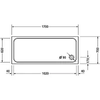 Duravit Rechteck-Duschwanne D-Code 170x70x8,5cm, Antislip, weiß