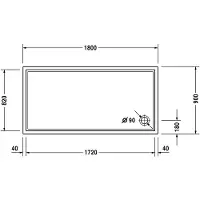 Duravit Rechteck-DW STARCK SLIMLINE m AS 1800x900x65mm we