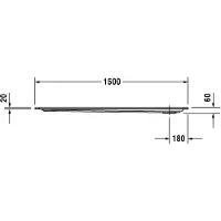Duravit Rechteck-DW STARCK SLIMLINE 1500x750x60mm we