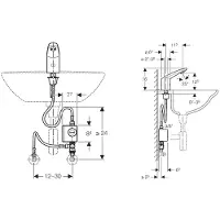 Geberit HyTronic185 Waschtisch-Armatur Infrarot/Generator berührungslos mit Untertischmischer 116365211