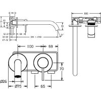 Hansa Waschtisch-Einhand-Wandbatterie HANSAPUBLIC DN 15, Ausladung 300 mm Auslauf Ø 26 mm verchromt