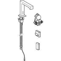 Geberit Brenta Waschtischarmatur, Ausladung 195mm, ohne Mischer, Batteriebetrieb, für UP-Funktionsbox, 116.193.21.1, Farbe: hochglanz-verchromt