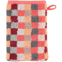 Cawö Waschlappen Unique Karo Coral (6er-Set)